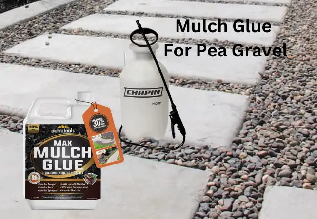 how to use mulch glue to keep pea gravel in place